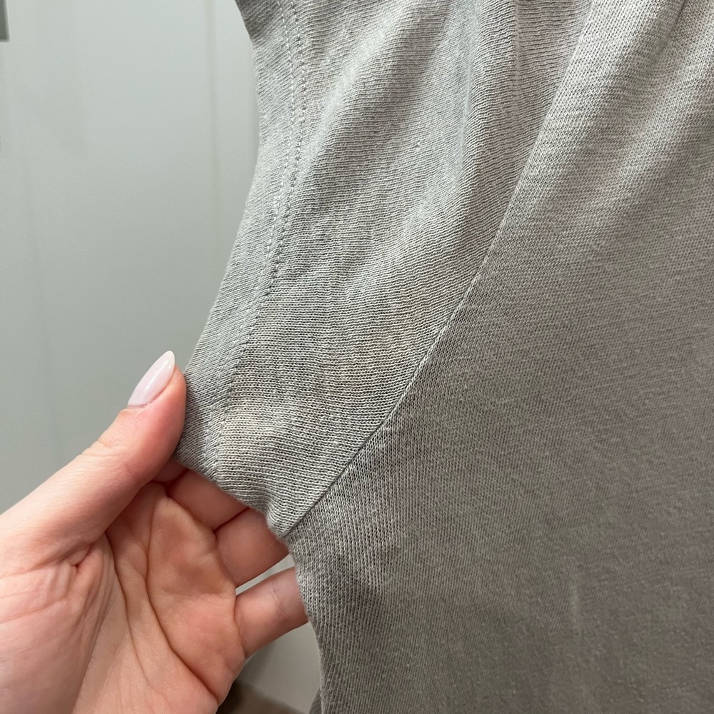 Gray Ruffled V-Neck Top - Picture 3 of 3